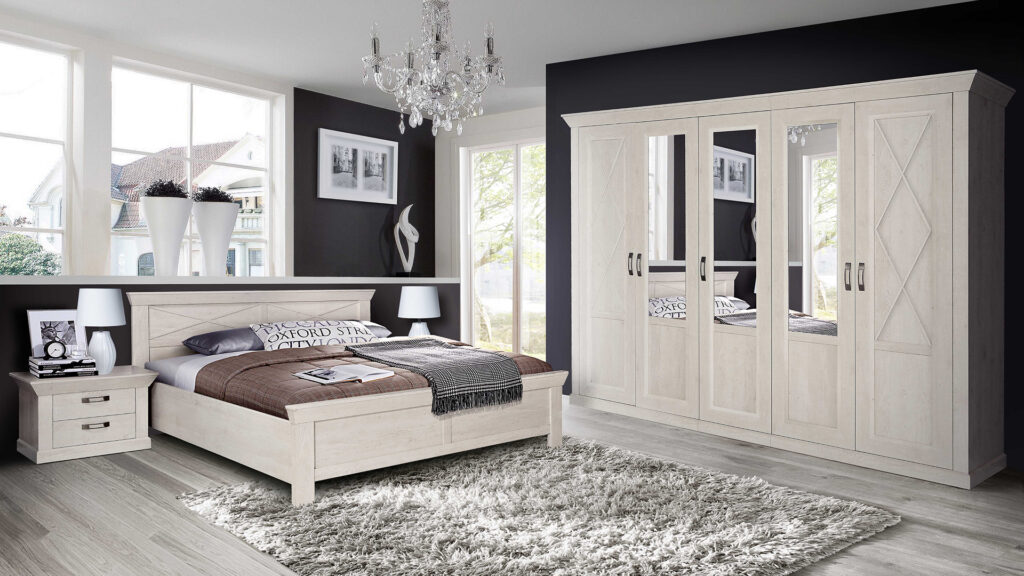 Mobilier de chambre moderne ou bois ensemble complet Liège