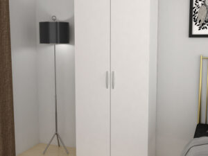Armoire SNOW WHITE blanche 2 portes 80 cm design pratique chambre Liège