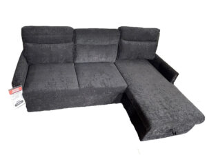 Canapé d’angle DALLAS confortable élégant noir fond blanc Liège