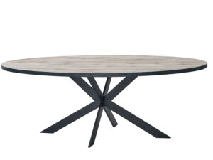 Table de repas ovale de style naturel et moderne en chene clair collection ELENA