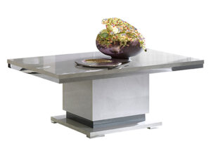 Table de salon basse rectangulaire de style chic raffine et moderne avec finition effet pierre grise collection MISTRAL