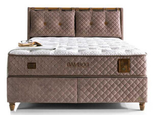 Boxspring Bambi BAMBOO SLEEP avec coffre de rangement et matelas orthopedique à Liege vue de face