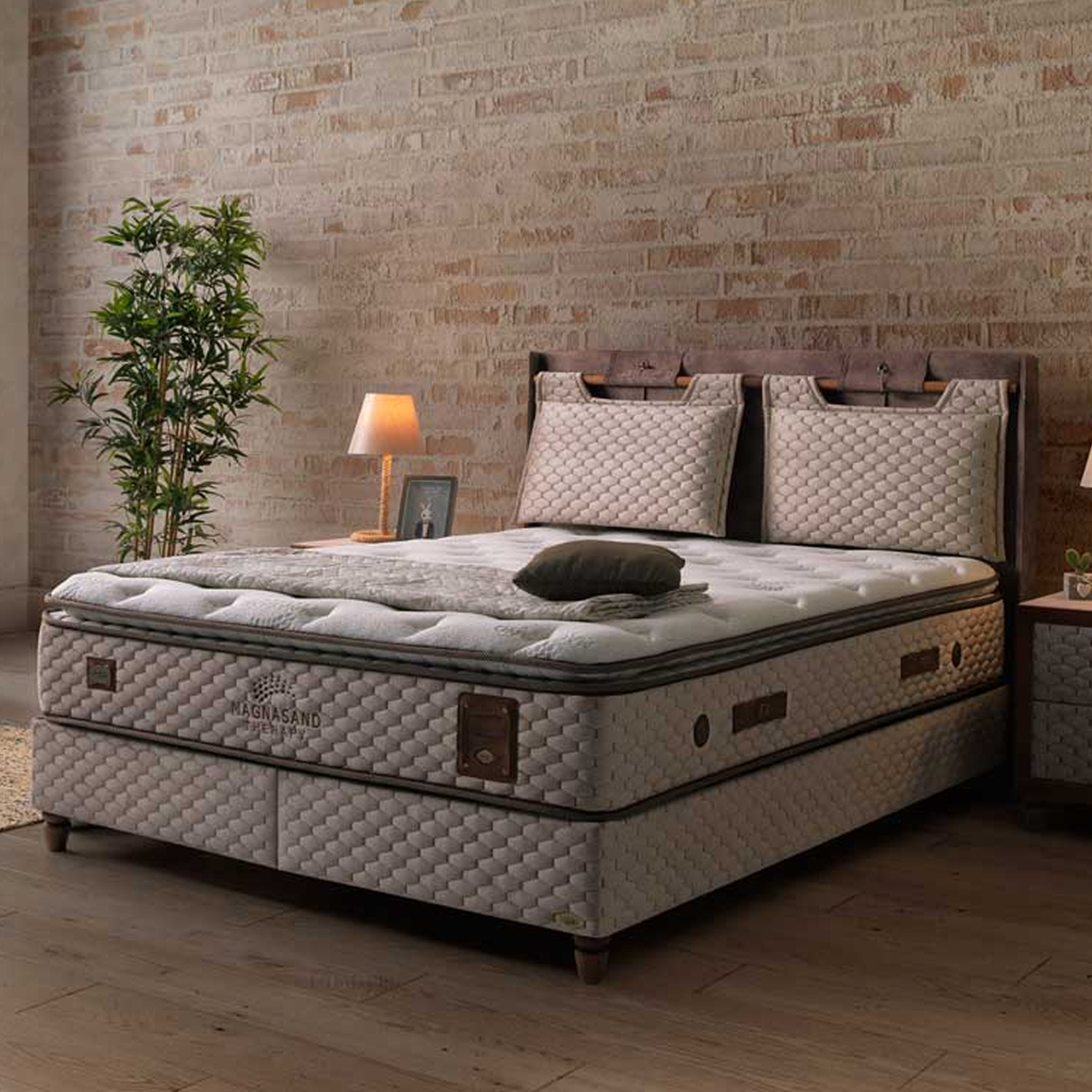 Boxspring Bambi MAGNASAND THERAPY avec coffre de rangement et matelas orthopedique Liege décor