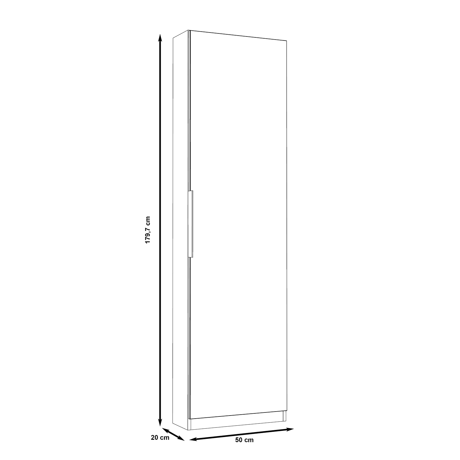 Armoire a chaussures CALMA avec miroir blanc mat mesure